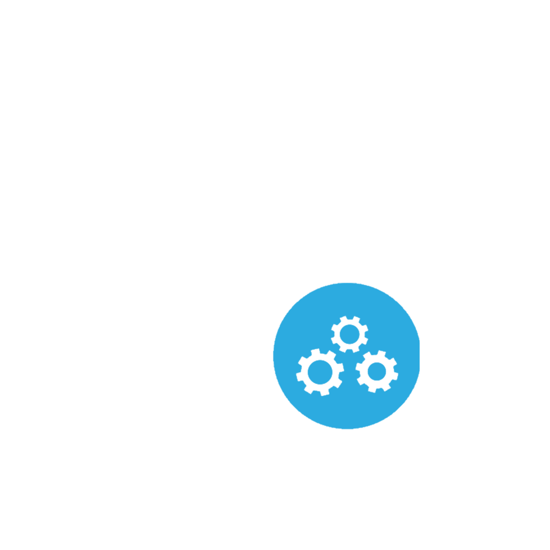 Engineering-themed PNG logo featuring a person and gears.”